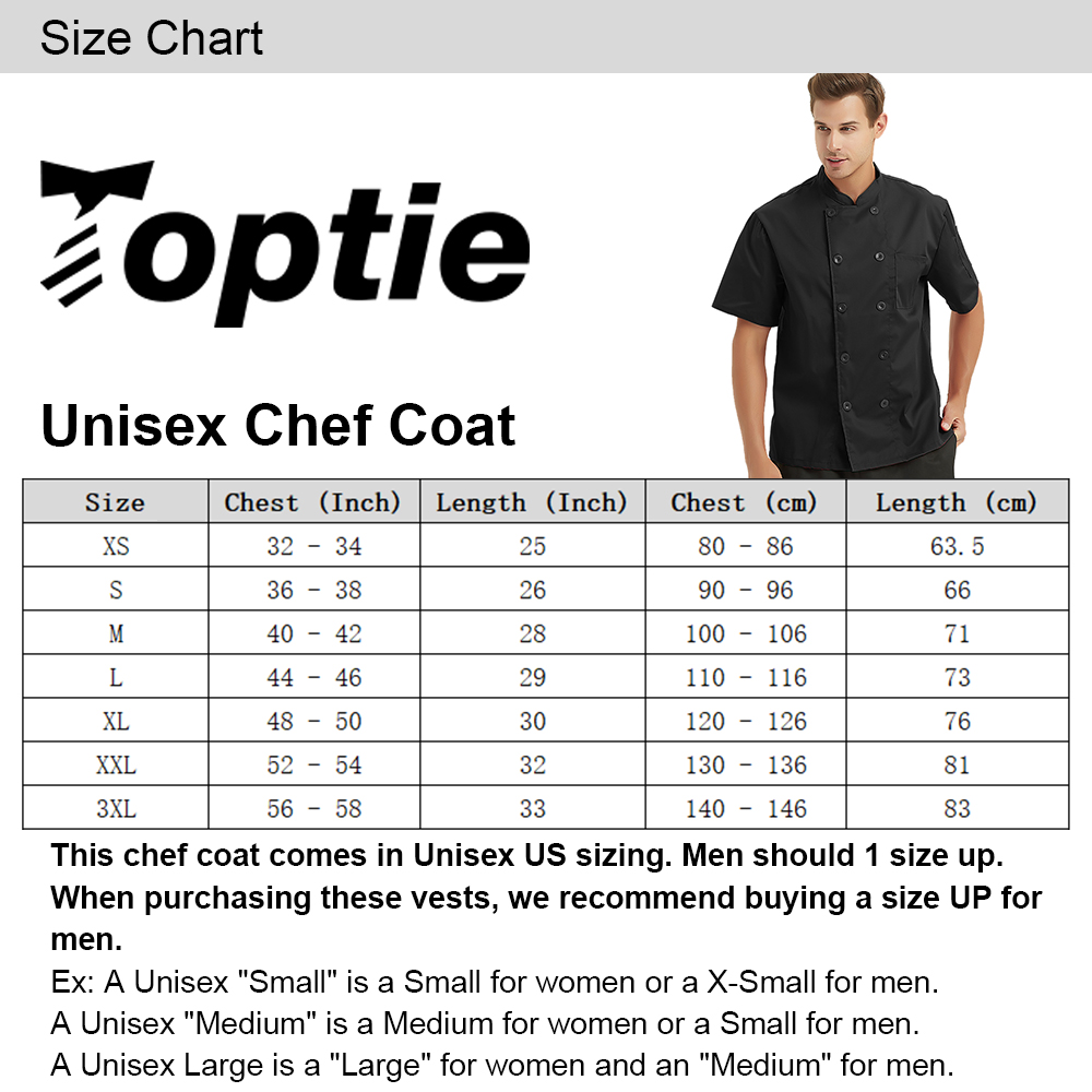 2x Lot Toptie Short Sleeve Chef Coat Jacket Pack Unisex Kitchen Cook Uniform Ebay 4963