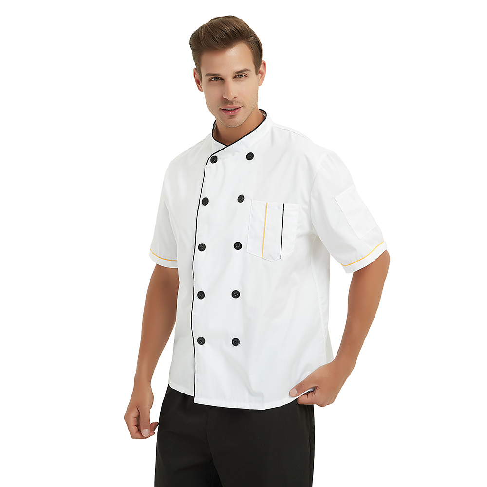 2x Lot Toptie Short Sleeve Chef Coat Jacket Pack Unisex Kitchen Cook Uniform Ebay 4532