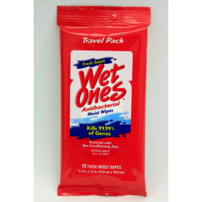 Wet Ones® Antibacterial Cleansing Wipes - Travel Pack (15 pack)