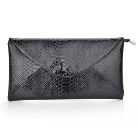 Snake Skin PU Leather Envelope Clutch - Black, Gift Idea